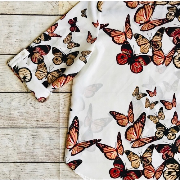 Sara Morgan Butterfly Blouse M - Picture 2 of 7